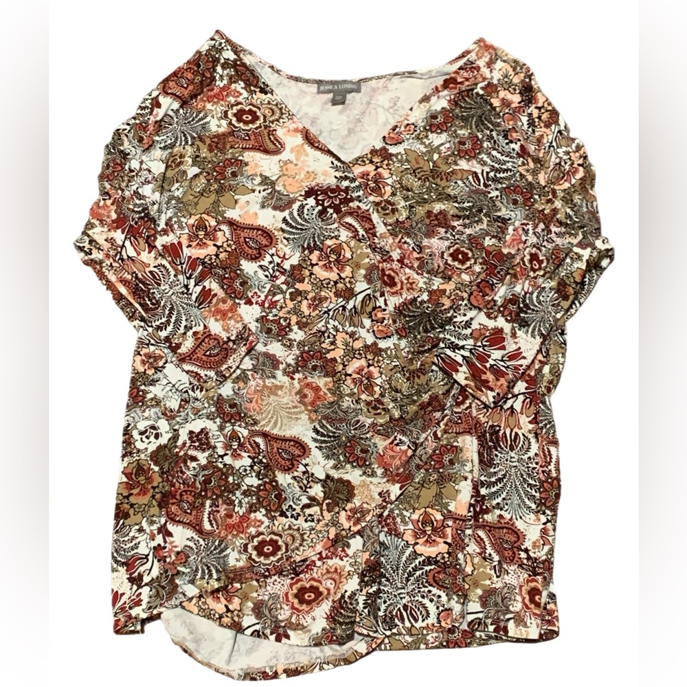 EUC Plus Size 22 Jessica London Long Sleeve Floral Blouse